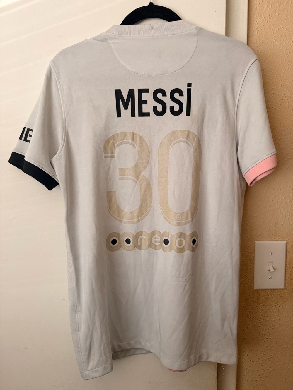 2021-22 Nike Lionel Messi PSG Jersey Sz M White Pink Paris Saint Germain #30